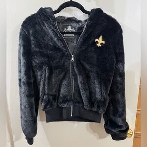 Black Sherpa with Embroidered Gold FDL